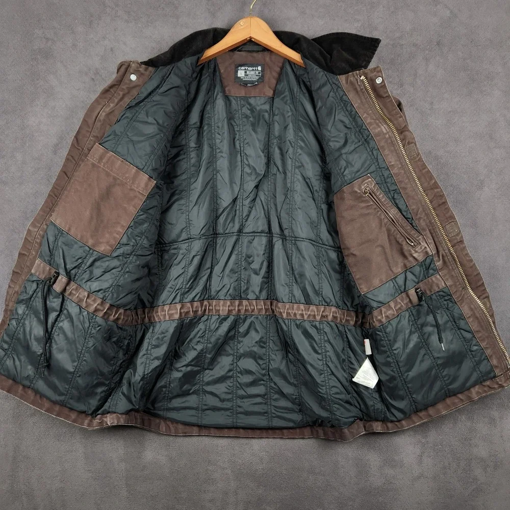 Carhartt Jacket Mens Large Brown Full Swing Relaxed Fit‎ Washed Duck Insulated
